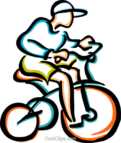 Menino Andava De Bicicleta Livre De Direitos Vetores - Rajd Rowerowy (406x480)