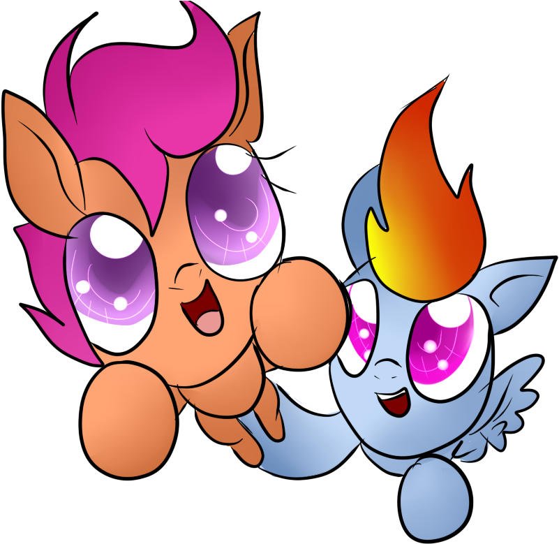 [mlp] Scootaloo And Rainbow Dash - Cartoon (894x894)
