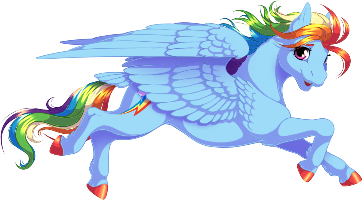 Rainbow Dash By Kittehkatbar - Rainbow Dash Real Horse (1199x666)