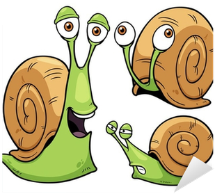 Vector Illustration Of Snail Cartoon Sticker • Pixers® - Snails Cartoon (400x400)
