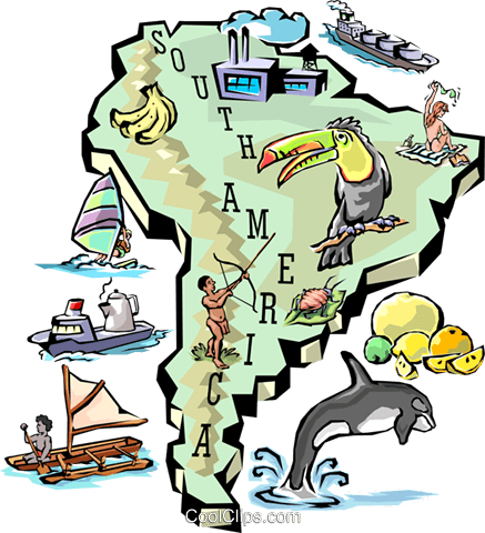 South America Clipart - Cool Map Of South America (437x480)