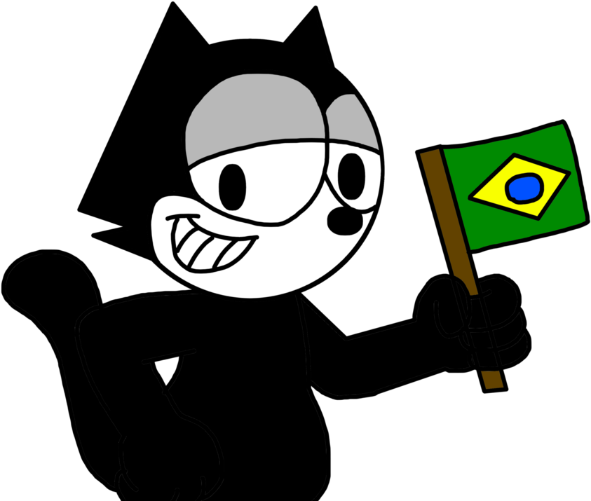 Felix The Cat With Brazilian Flag By Marcospower1996 - Felix The Cat (894x894)