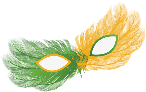 Party Brazil Flag Carnival Mask Transparent Png - Brazilian Feather Png (512x512)