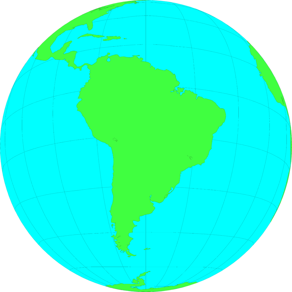 North And South America Map Clipart - South America In The Globe (958x958)
