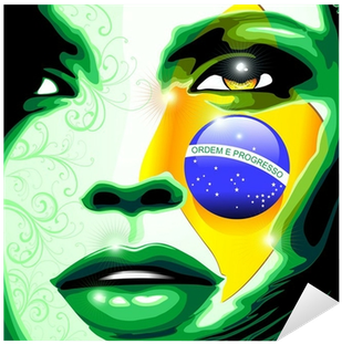 Ritratto Ragazza Bandiera Brasile-brazil Flag Girl's - Brazil Flag (400x400)