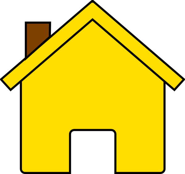 Yellow Dark House Clip Art - Yellow House Clipart (600x566)