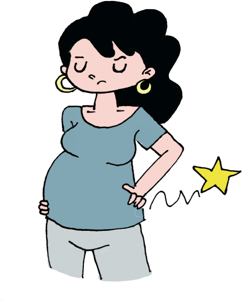 Ir Al Baño Durante El Embarazo - Induccion Del Parto Dibujos (500x610)