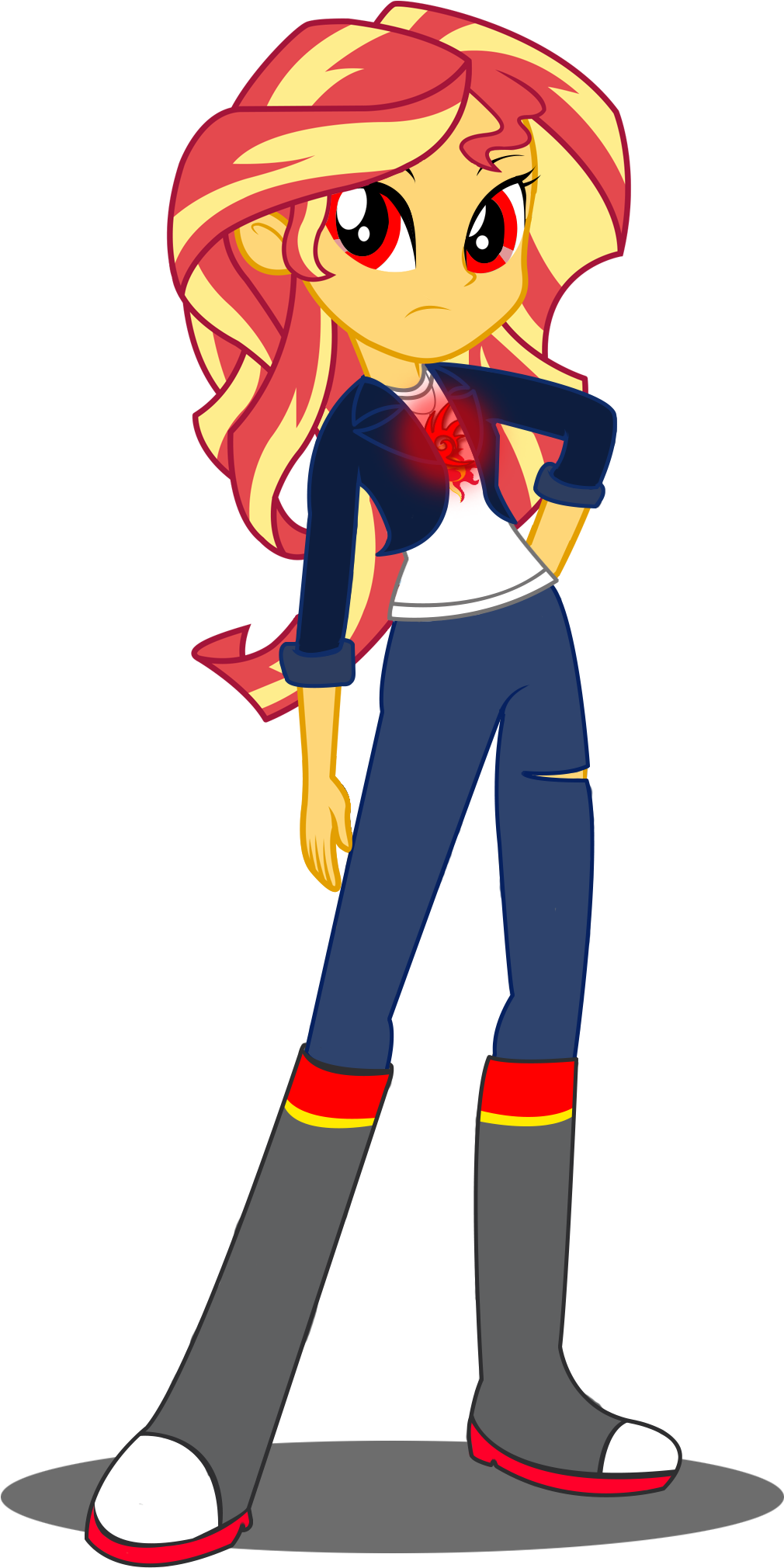 Dark Clipart Red Eyes - Sunset Shimmer Red Eyes (1009x2209)
