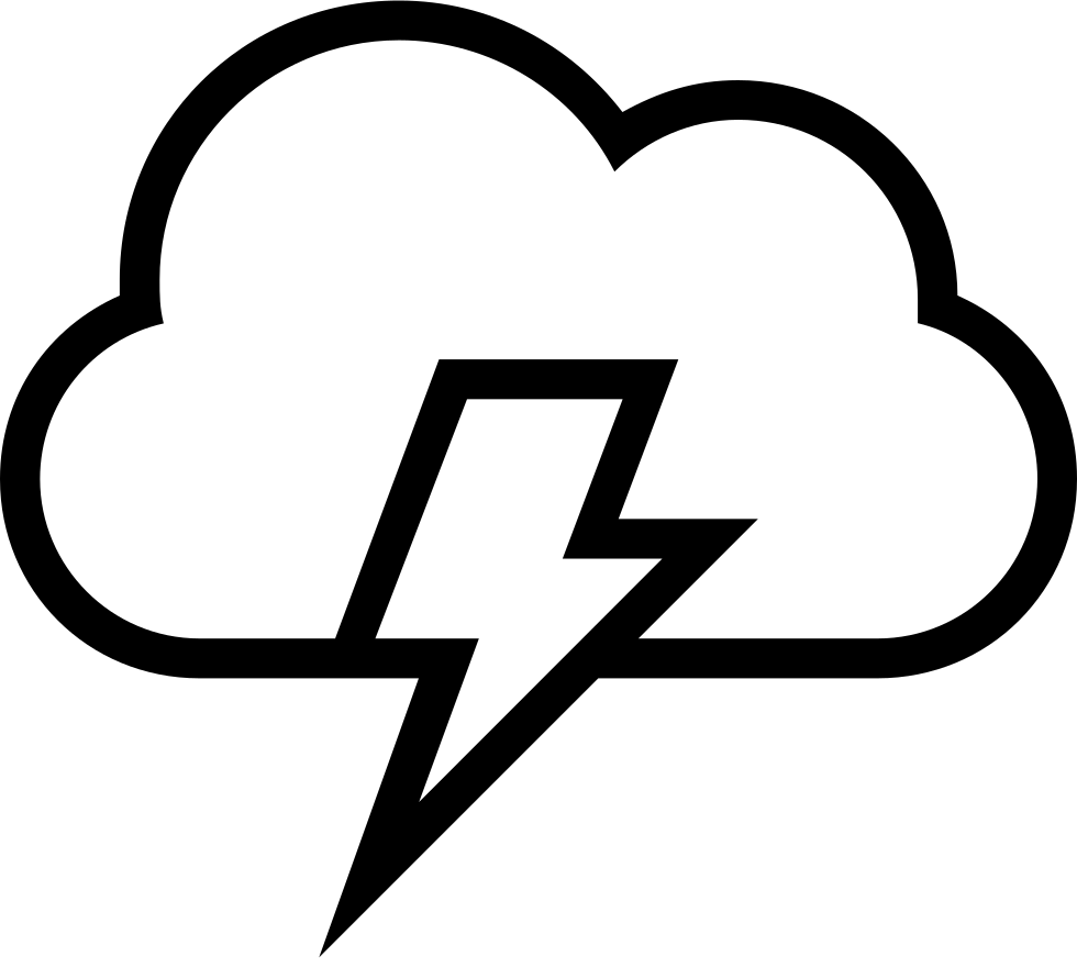 Lightning Bolt On A Cloud Stroke Weather Symbol Of - Wolke Blitz Icon (980x872)