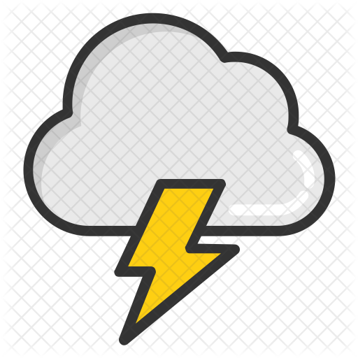 Cloud Lightning Icon - Thunderstorm (512x512)