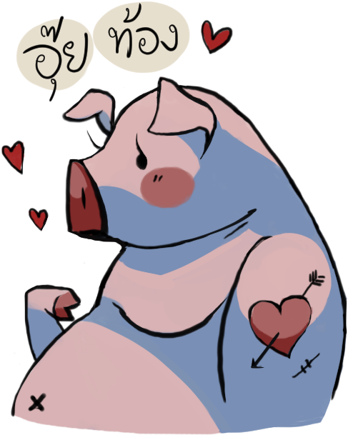 Lovey Friendly Animals Line Sticker - Cartoon (740x640)