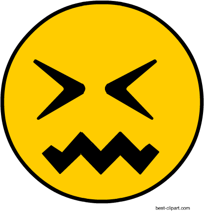 Confounded Face Free Emoji Clip Art - Emoji Party Printables Photo Booth (450x450)