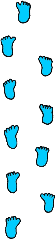 Walking Footprint Clipart Free Footprints Clipart - Baby Footprints Clipart (250x895)
