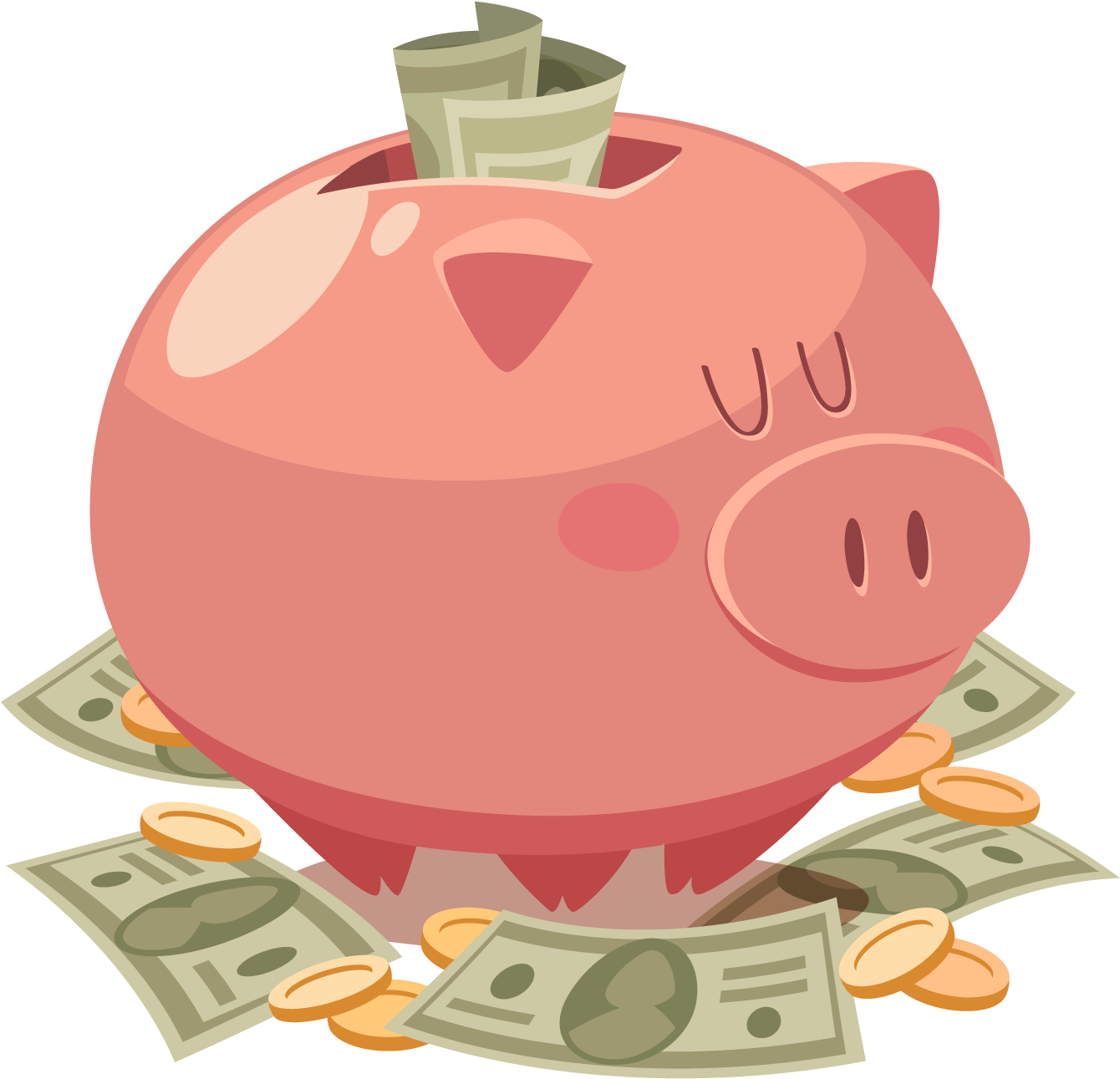 Money Saving Casino Finance Piggy Bank - Vector Graphics (1667x1667)