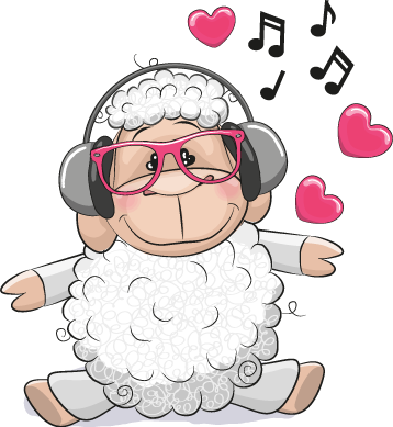 Cute Cartoon Animal Sticker Vol 01 Messages Sticker-6 - Orange And Orchid Teddy Listening Song Wall Sticker( (358x389)