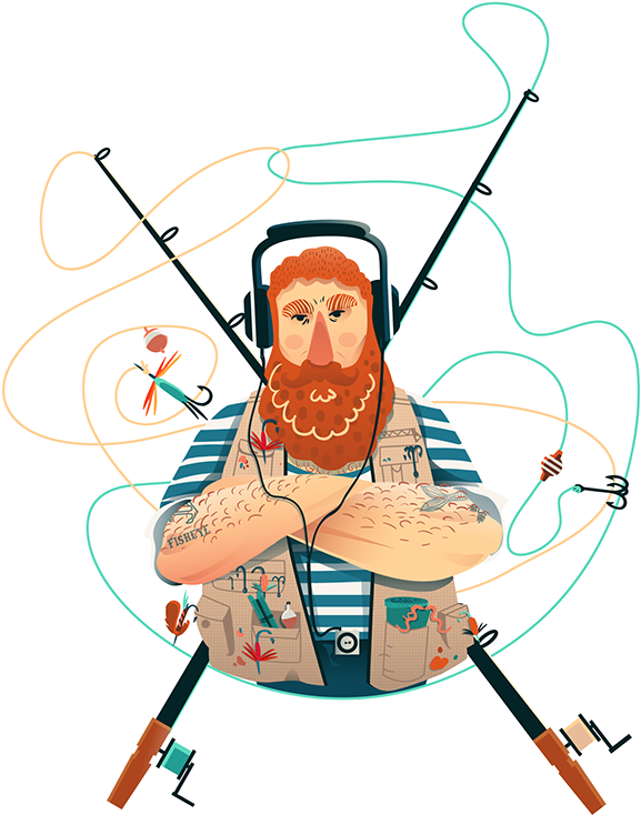 Fisherman Illustration For Fisheye Fest On Behance - Illustration (600x774)