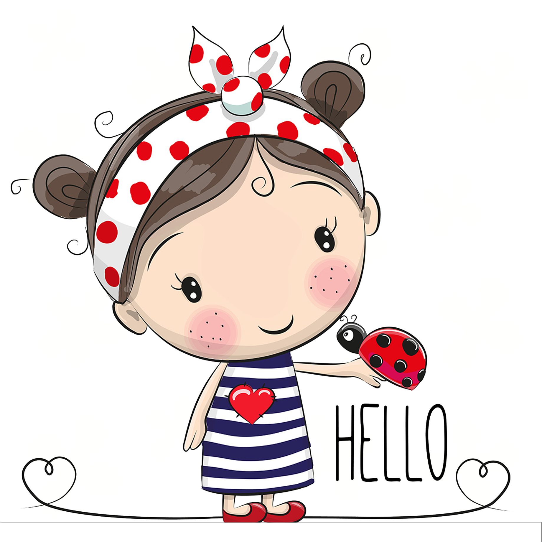 Cartoon Drawing Girl Illustration - Cute Cartoon Girl (1984x1838)
