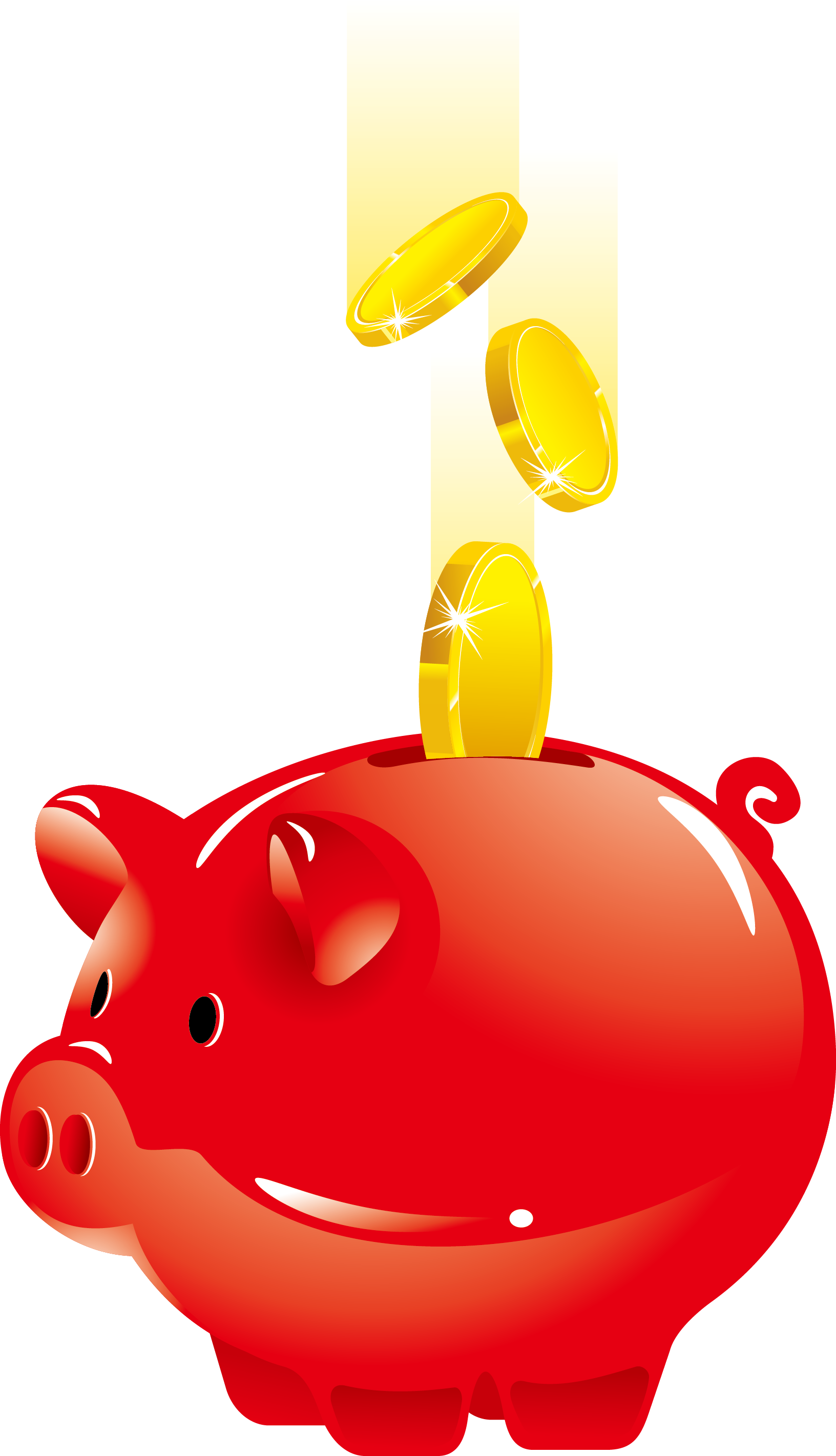 Piggy Bank Saving Money - Red Piggy Bank (1632x2843)