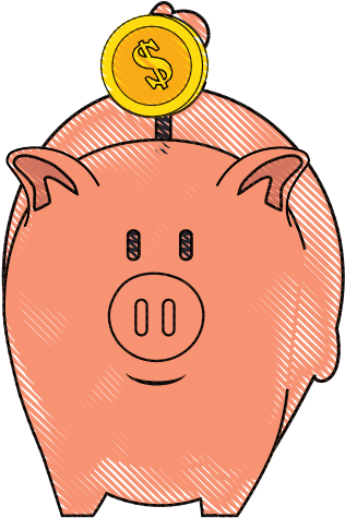 Piggy Bank Vector Icon Illustration - Domestic Pig (550x550)