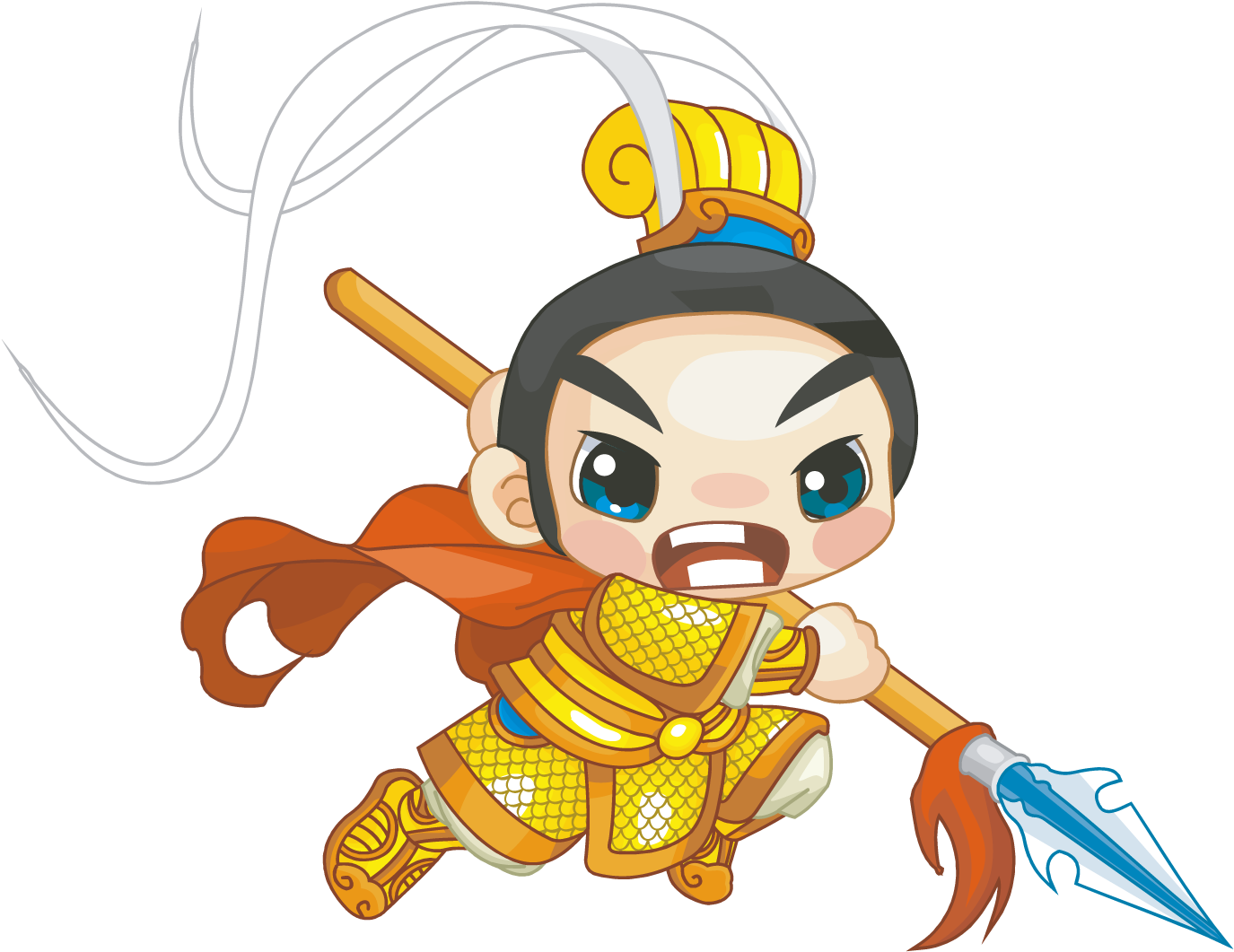 Erlang Shen Cartoon Drawing Illustration - Vector Space (1500x1501)