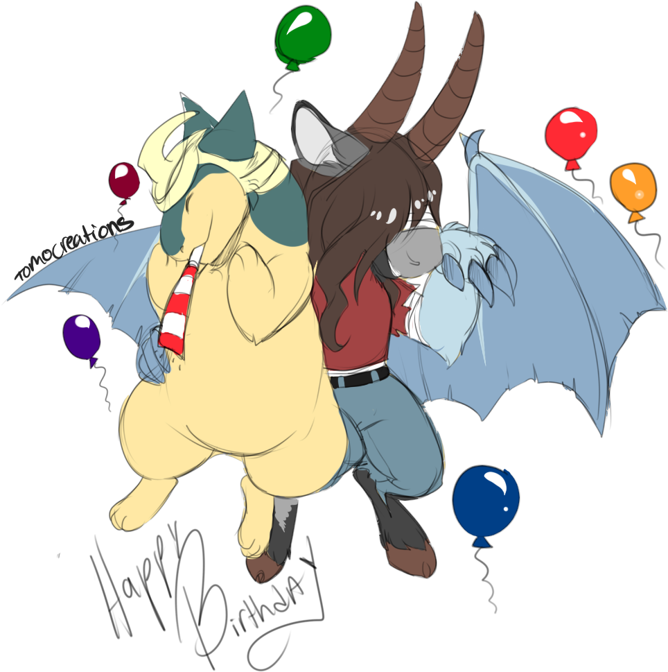A Birthday Gift To A Special Goat/ice Dragon - Cartoon (1000x1100)