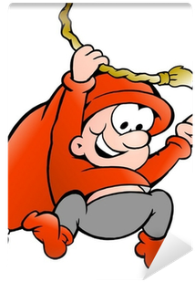 Hand-drawn Vector Illustration Of Elf Swinging On A - Oscillation (400x400)