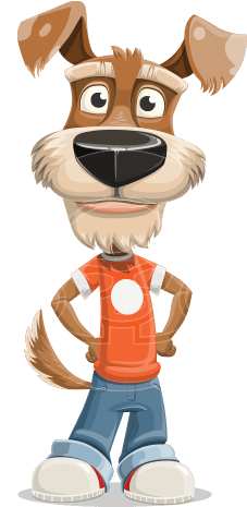 The Casual Dog Friend - Cartoon (460x464)