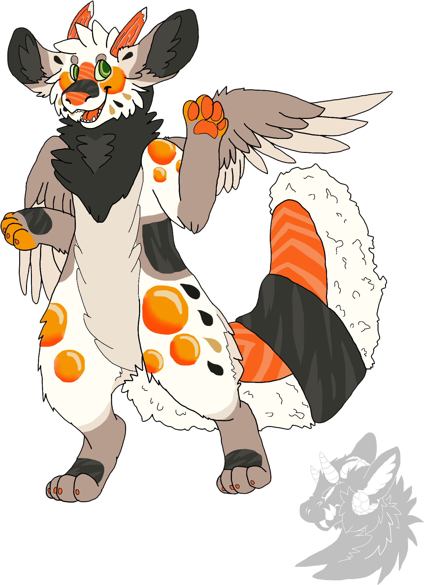 Closed Sushi Inpired Dutch Angel Dragon - Cartoon (1753x1983)