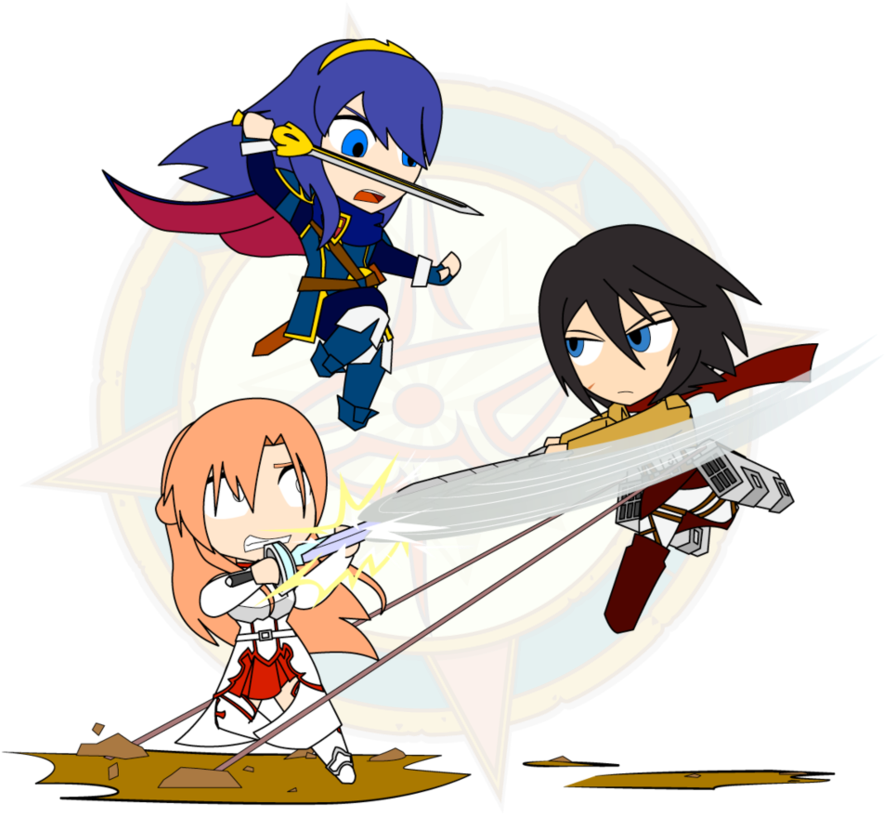 Battle Of Swords By Dragon-fangx - Cartoon (951x840)
