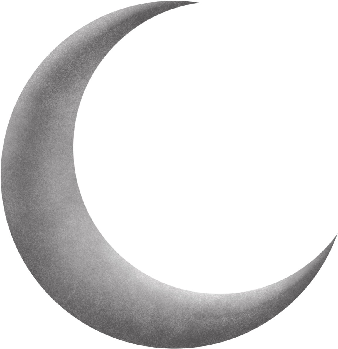 Grey Moon Clipart - Crescent Moon Transparent Background (1500x1500)