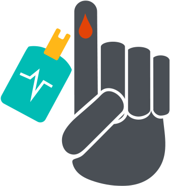 Diabetes Finger Prick Illustration - Diabetes Finger Logo (560x375)