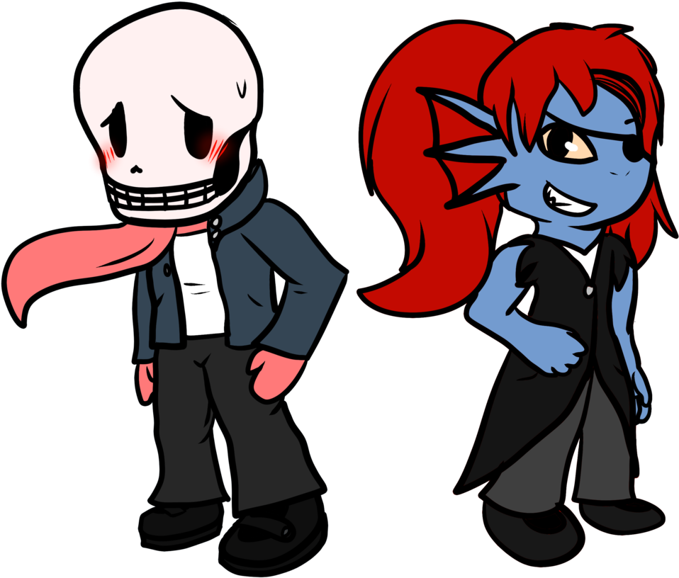 Guildtale Young Papyrus And Young Undyne By Eevee-woman - Cartoon (1024x849)