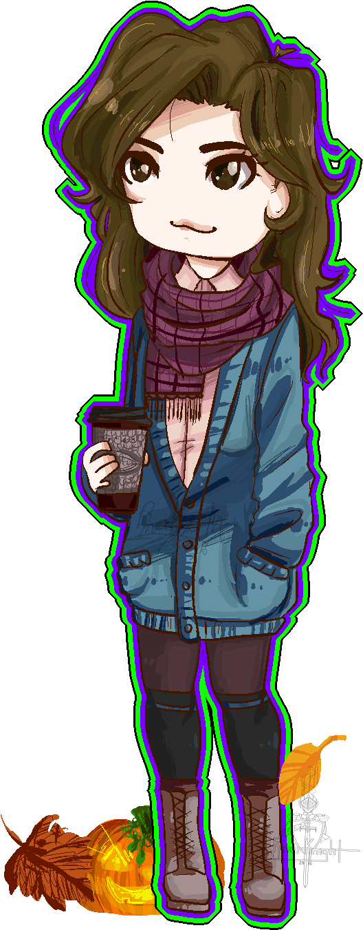 Pixel Doll River Autumn By Xtechnology-1 - Cartoon (826x1417)