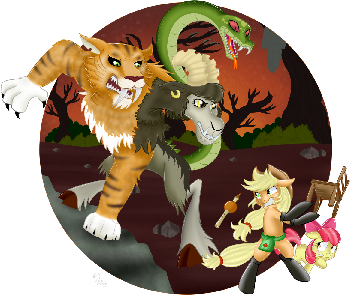 Chimera, Chimera Sisters, Lion Tamer's Chair, Multiple - Cartoon (1200x1000)