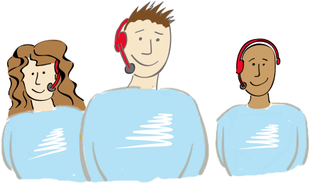 Customer Service Team - Cartoon (500x328)