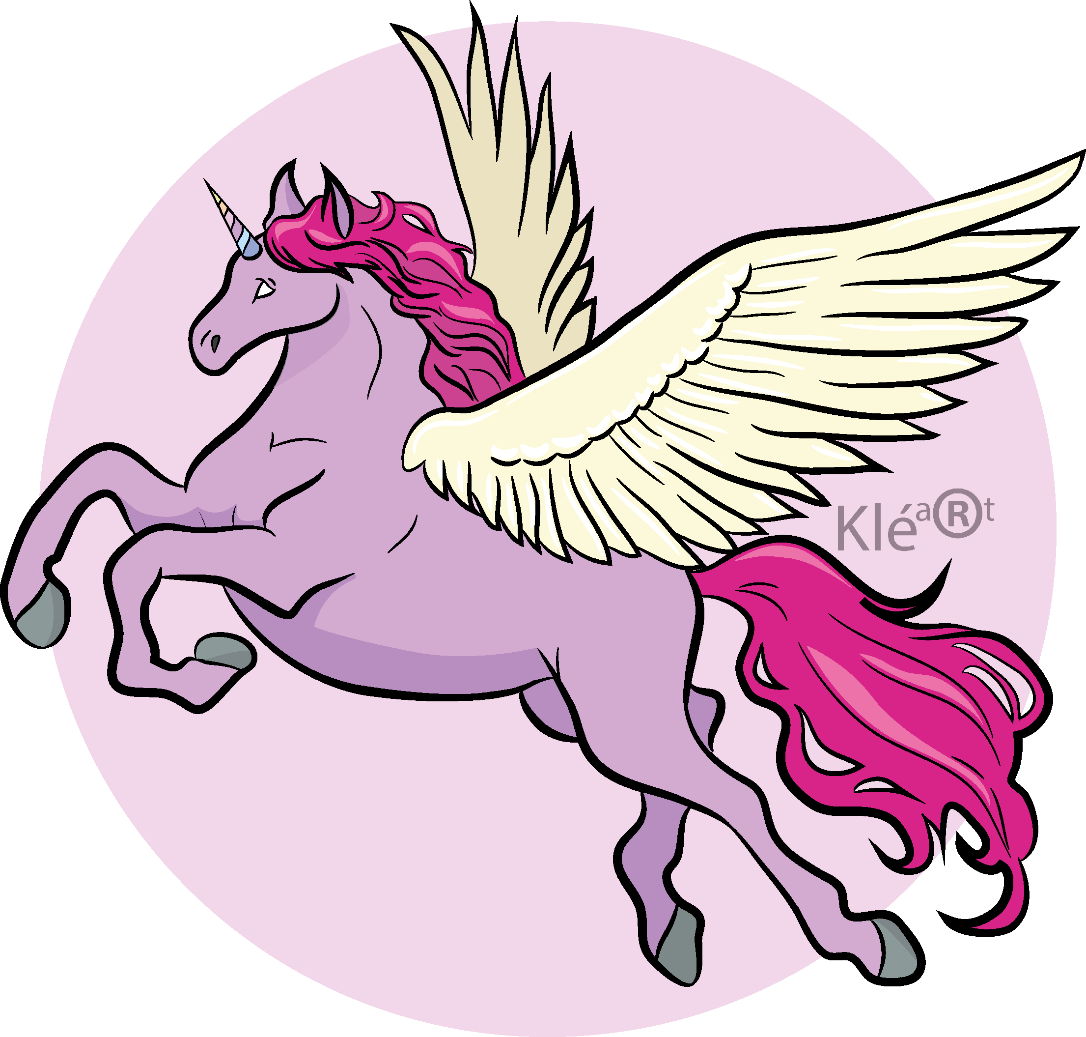 Klér Art Adobe Illustrator Drawing Flying Unicorn - Kla:r (2211x2110)
