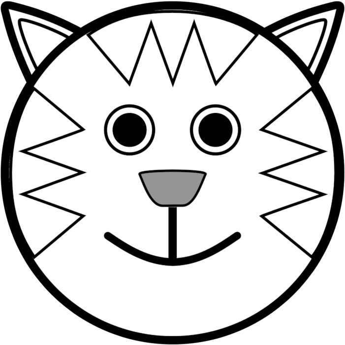Cat Face Coloring Page (768x768)