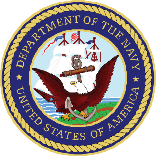 P755 Us Navy Emblem 500,navy - Department Of The Navy Logo (500x500)