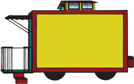 Caboose Clip Art Black And White - Train (450x350)
