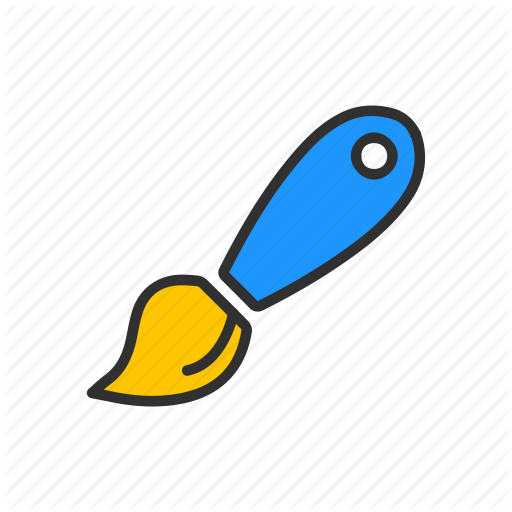 Blue Paint Brush And Can Clip Art - Brush (512x512)