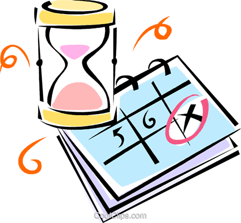 Hourglass And Calendar Royalty Free Vector Clip Art - Calendario Clipart Png (480x443)
