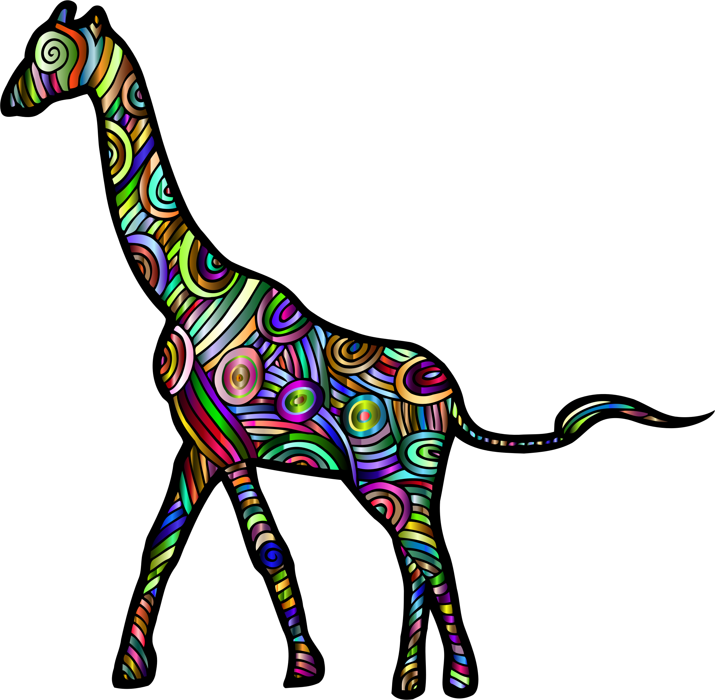 Big Image - Giraffe Colorful Png (2354x2302)