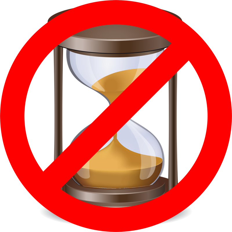 The Sure Fire Way To Cut Out Time Wasters - No Time Clipart (800x800)