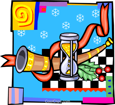 Hourglass, Trumpet, Ribbon Royalty Free Vector Clip - Hourglass, Trumpet, Ribbon Royalty Free Vector Clip (480x441)