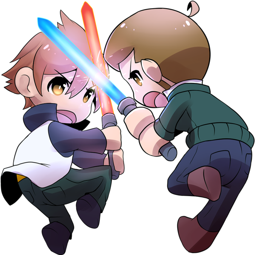 Lightsaber Dual By Azurebladexiii - Cartoon (929x861)