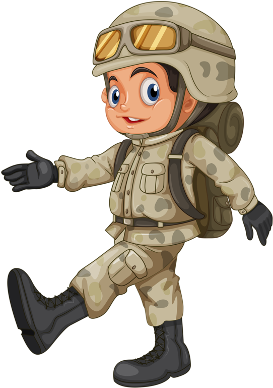 School Clipartcartoon Peopledrawing - Kid Soldier Clipart (571x800)