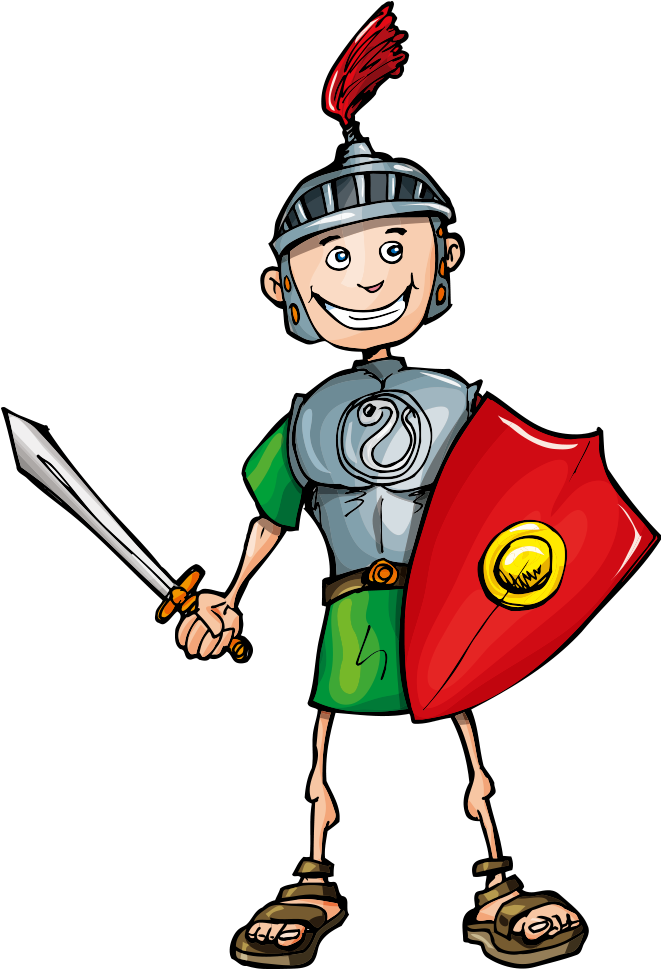 Cartoon Legionary Soldier Roman Army - Cartoon Swordsman (1000x1000)