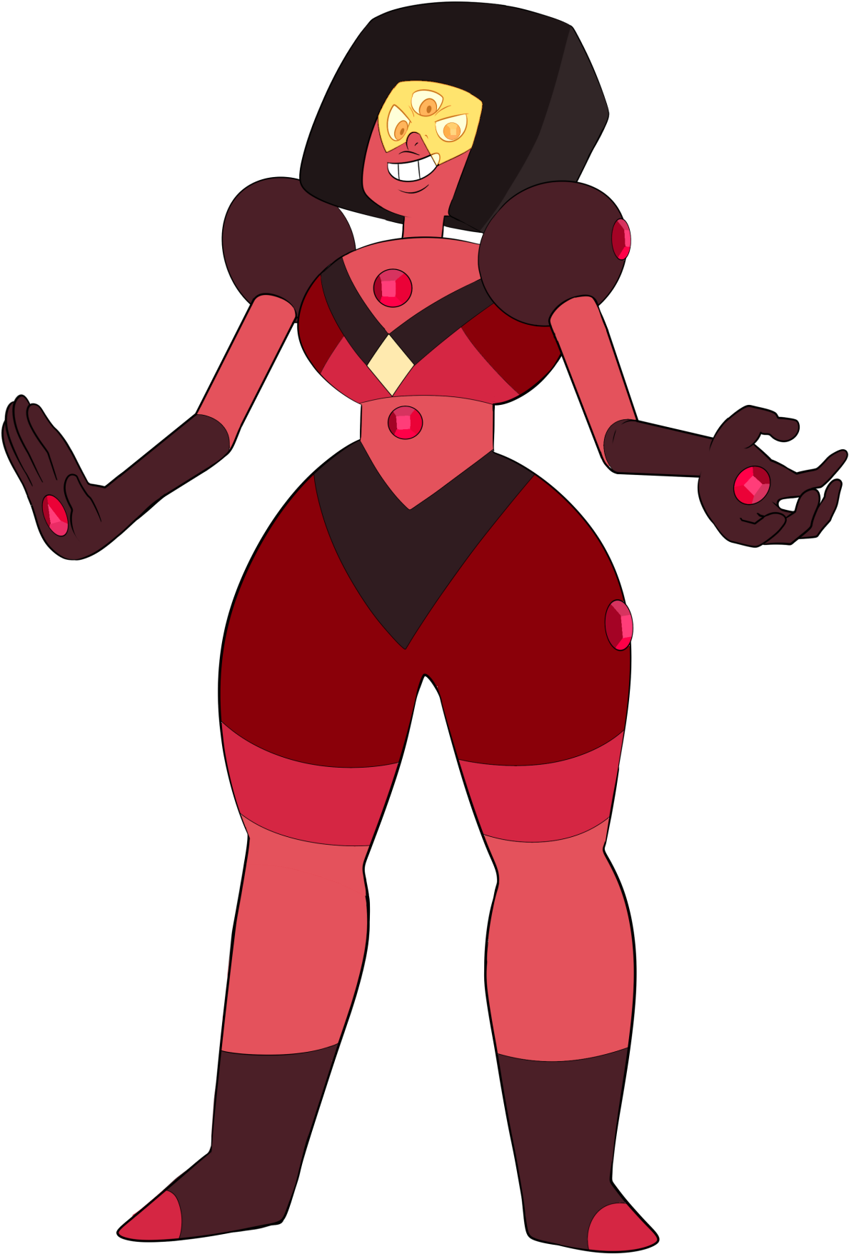 Garnet, Doc Ruby, Eyeball Ruby, Army Ruby, Navy - Ruby Fusion Steven Universe (1280x1859)