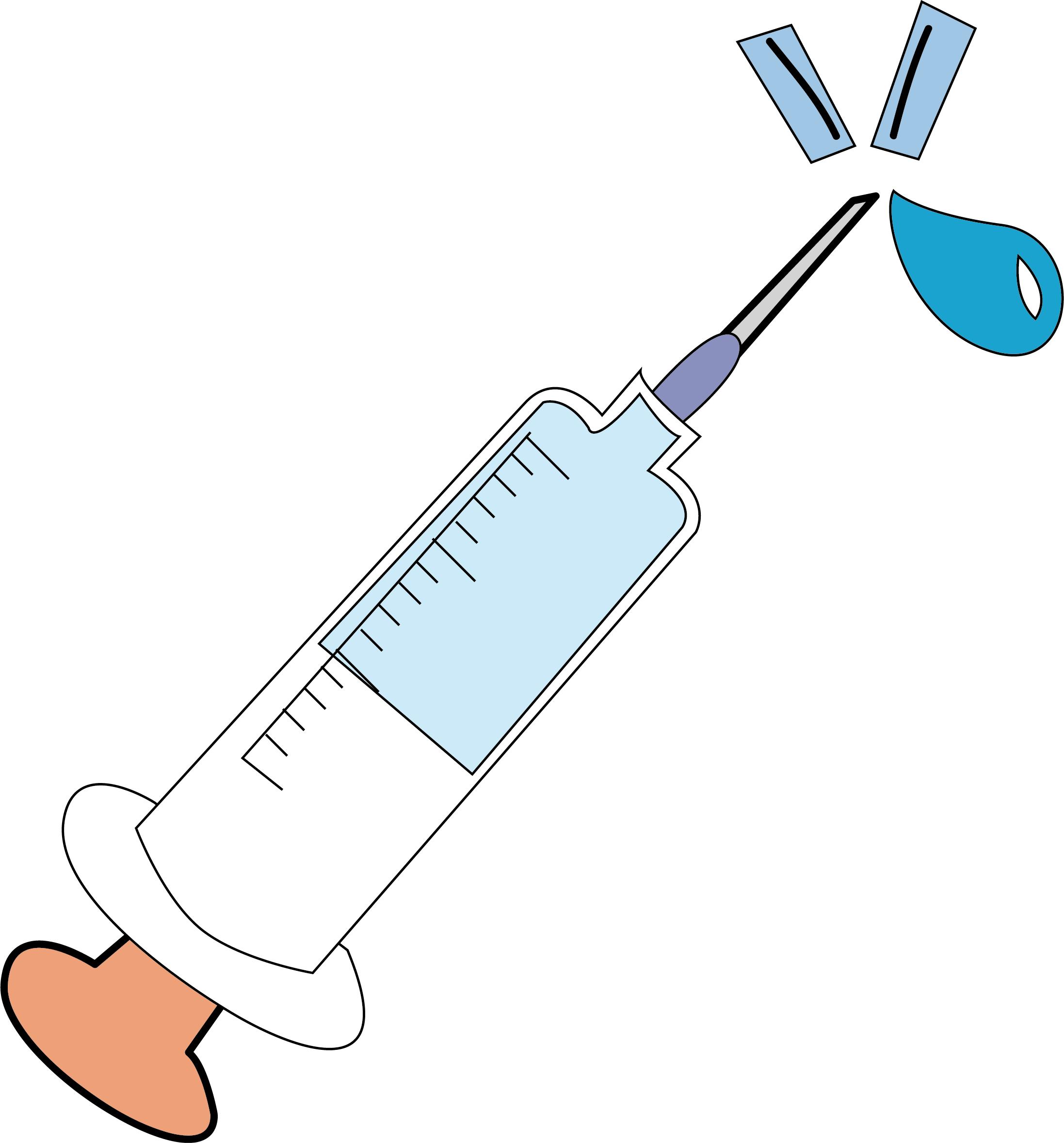 Syringe Injection Aids Drug - Syringe Injection Clipart Transparent (2194x2356)