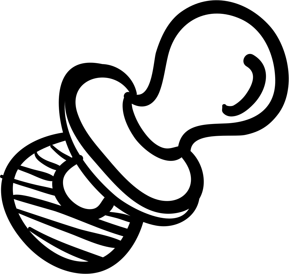 Pacifier Png - Chupon Blanco Y Negro (981x928)